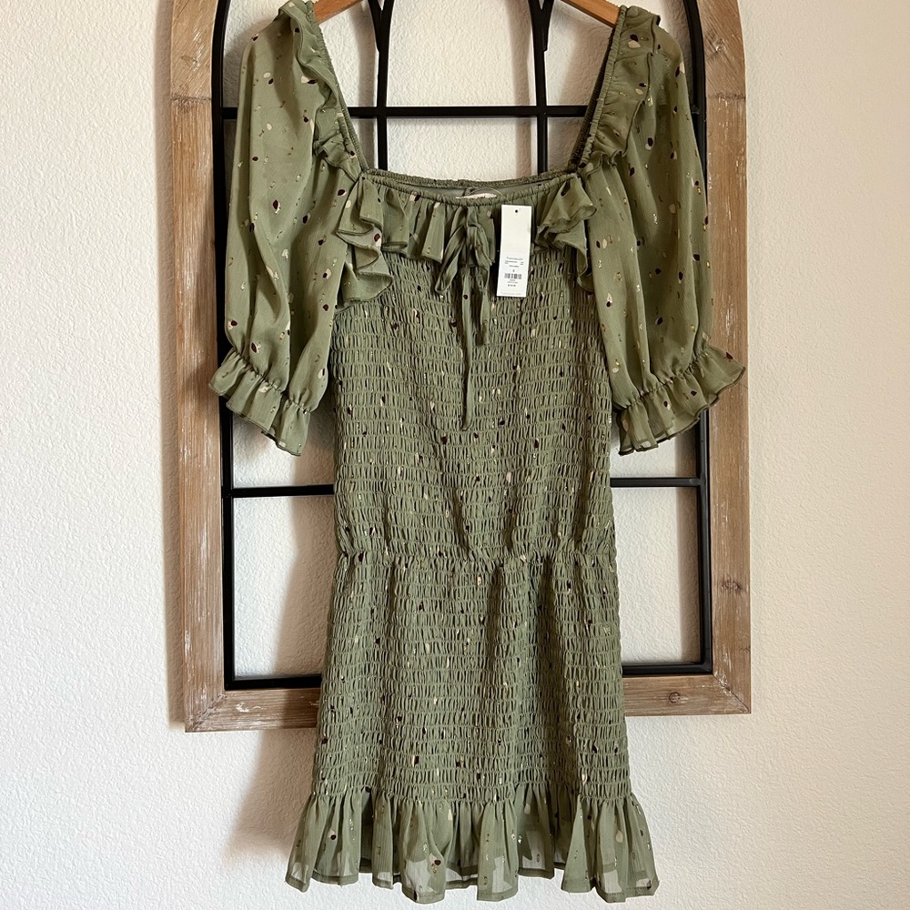 Flattering Ruching and a beautiful sage green